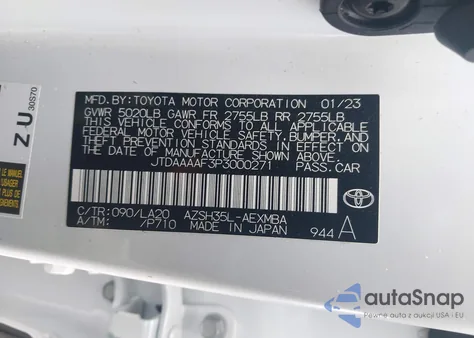 2023 Toyota Crown Limited z USA, uszkodzony, nr VIN JTDAAAAF3P3000271